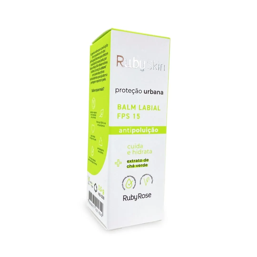 BALM LABIAL FPS15 RUBY SKIN PROTEÇÃO URBANA HB558 - RUBY ROSE