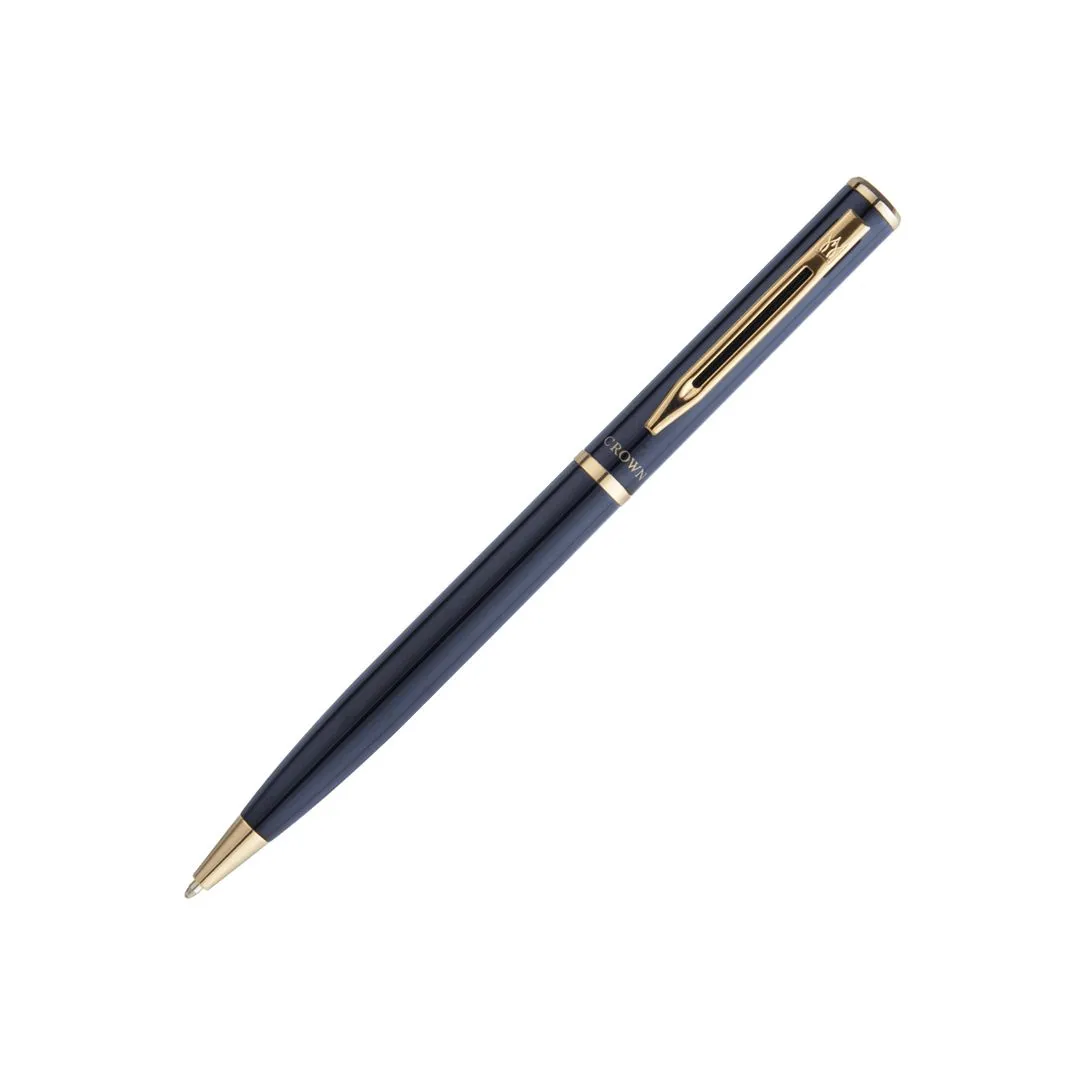 CANETA CROWN CAPRICCI ESF - AZUL E DOURADO
