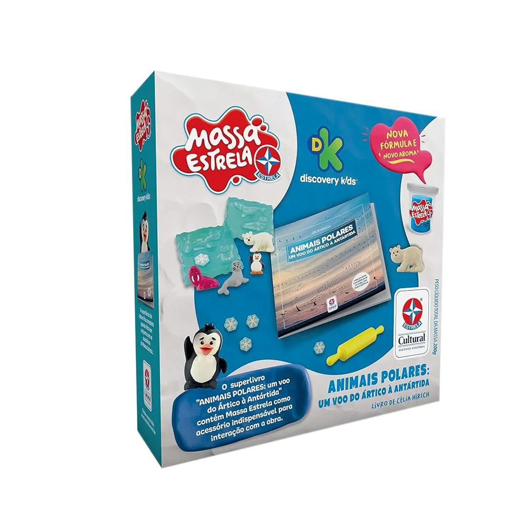 LIVRO ANIMAIS POLARES COM MASSINHA ESTRELA