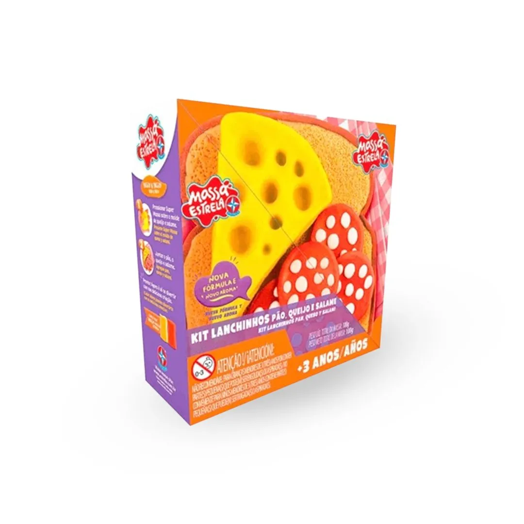 MASSA ESTRELA KIT LANCHINHOS - PÃO, QUEIJO E SALAME 