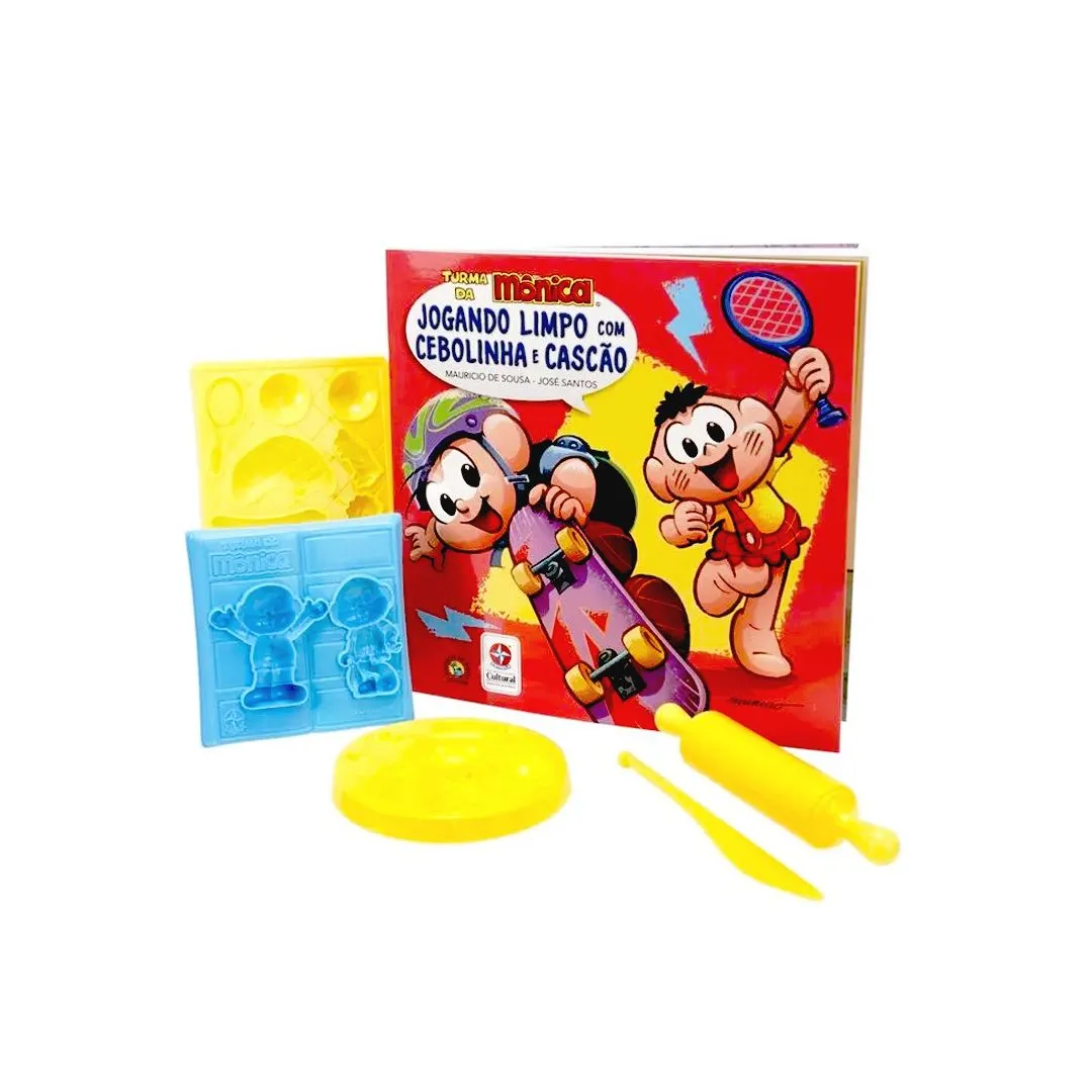 LIVRO JOGANDO LIMPO COM CEBOLINHA E CASCÃO COM MASSA ESTRELA