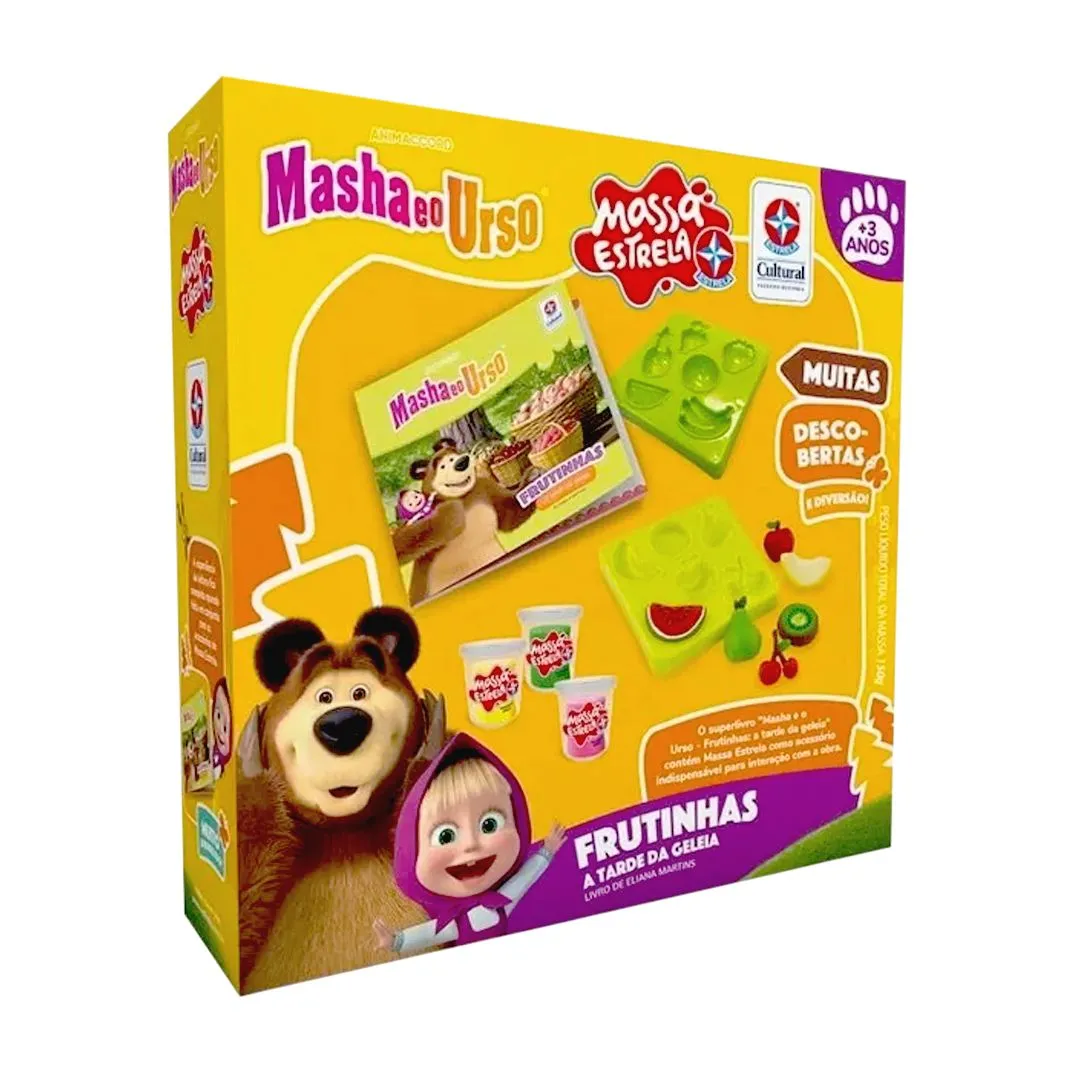 LIVRO MASHA E O URSO COM FRUTINHAS E MASSA ESTRELA