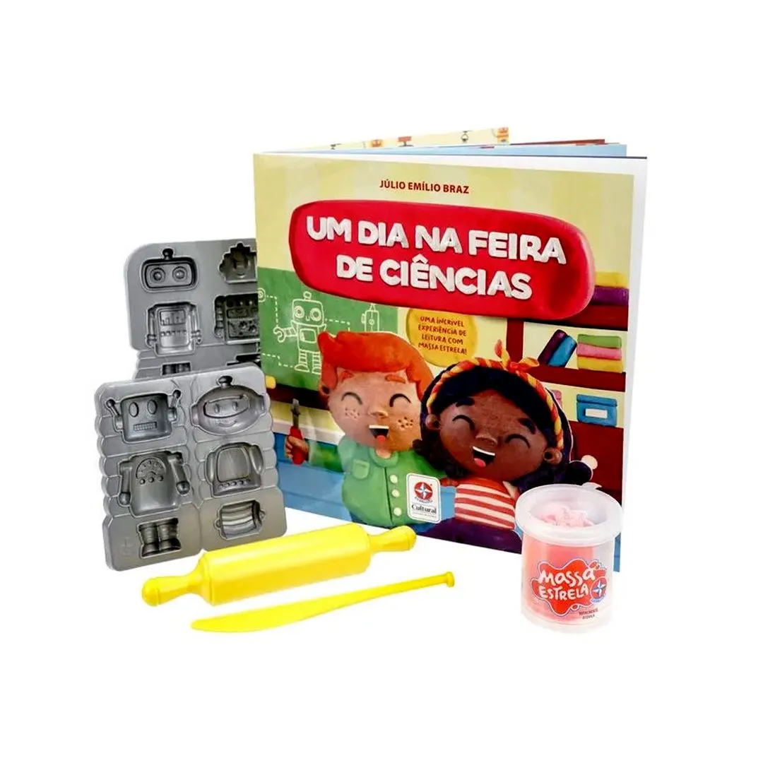 LIVRO UM DIA NA FEIRA DE CIENCIAS COM MASSA ESTRELA 