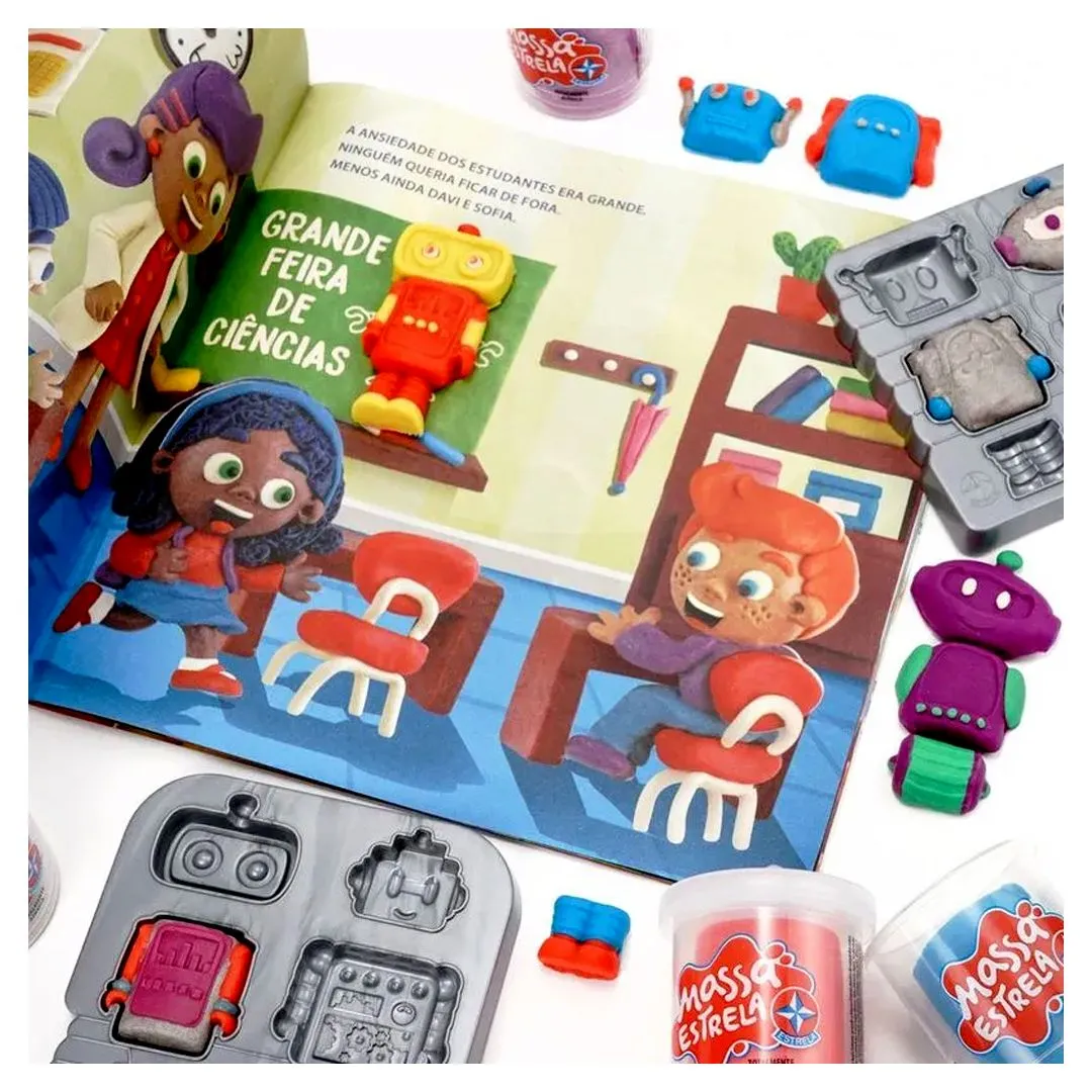 LIVRO UM DIA NA FEIRA DE CIENCIAS COM MASSA ESTRELA 