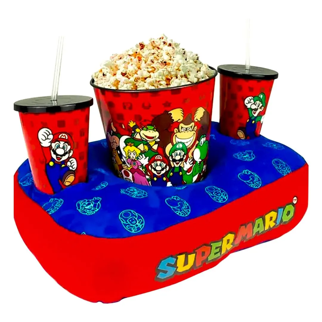 KIT ALMOFADA PIPOCA FIBRA SUEDE SUPER MARIO EVERGREEN 
