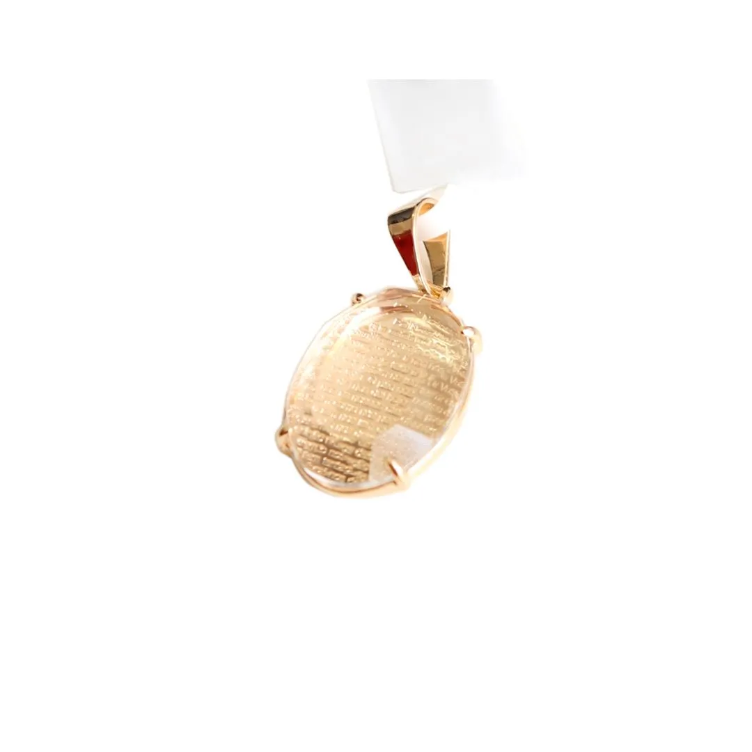 PINGENTE DOURADO PEQUENO COM ORAÇÃO DO PAI NOSSO