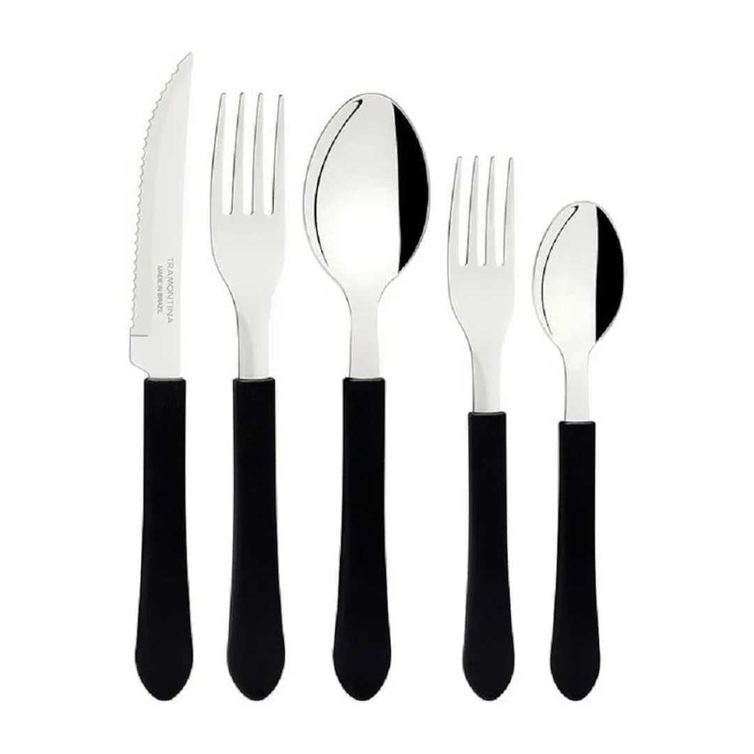 FAQUEIRO 17 PEÇAS  NEW KOLOR PRETO - SORTIDOS COM LÂMINAS DE AÇO INOX