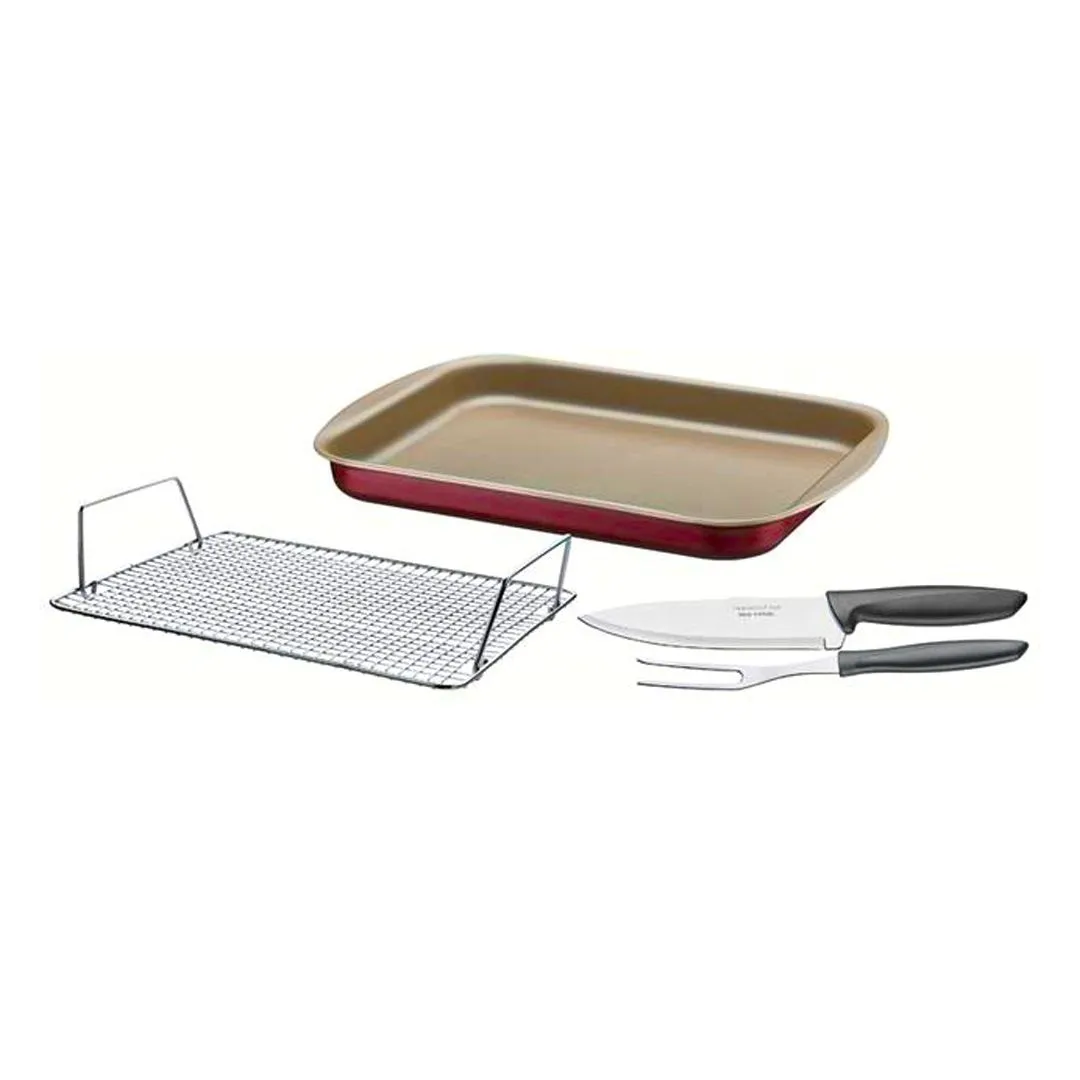 KIT PARA ASSAR 4 PEÇAS VERMELHO - SORTIDOS DE UTENSÍLIOS PARA USO DOMÉSTICO