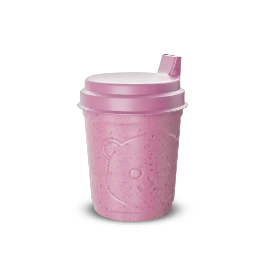 COPO DE BAMBU E PP COM TAMPA BABY BEAR ROSA 400ML