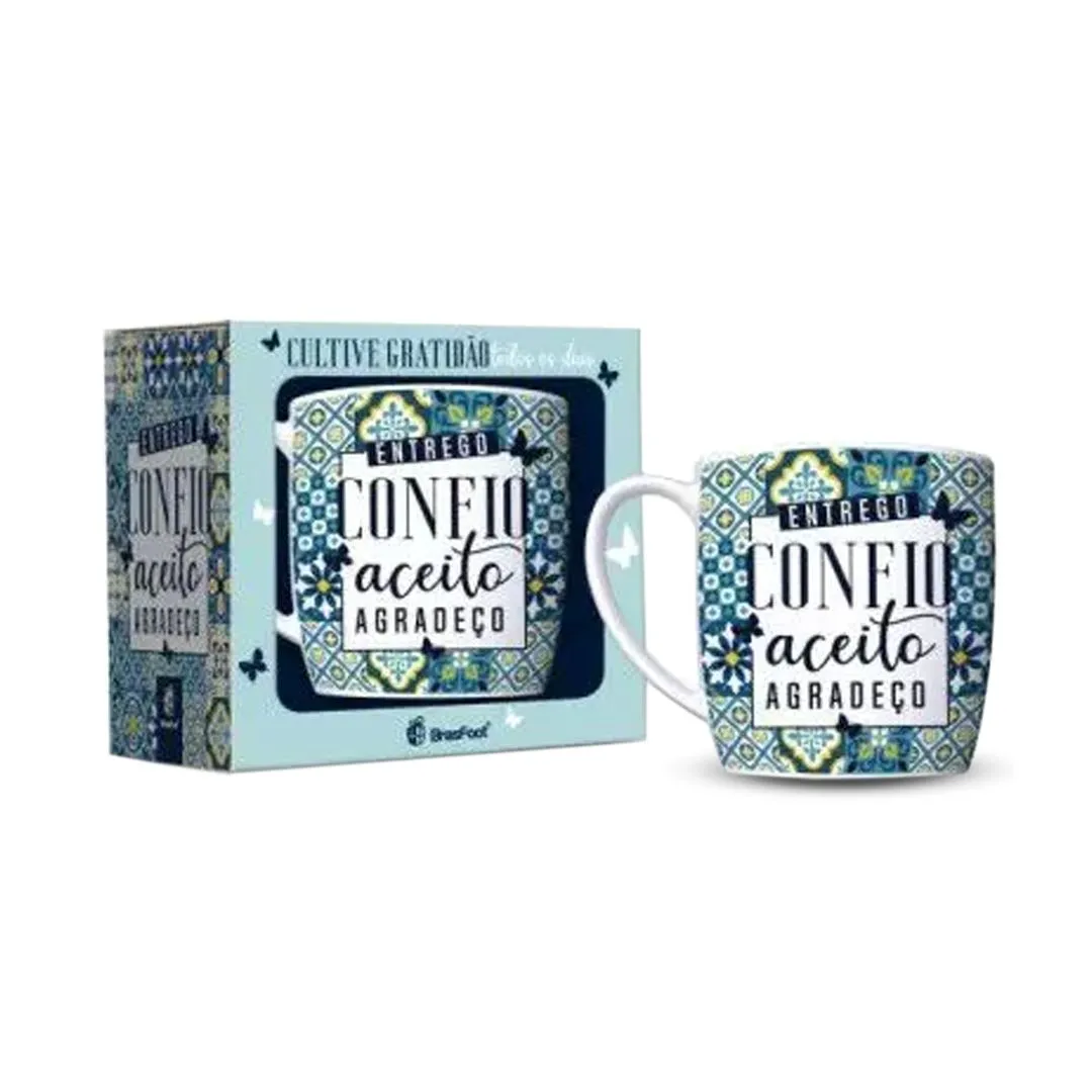 CANECA PORCELANA URBAN 300ML  FE1- ACEITO E AGRADEÇO