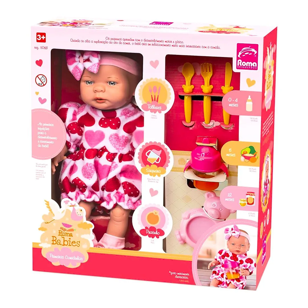 BABIES - PRIMEIRAS COMIDINHAS BRINQ. BONECA VINIL C/ ACESSÓRIOS