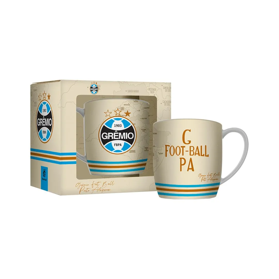 CANECA PORCELANA URBAN 300ML TIMES - GRÊMIO MAPA