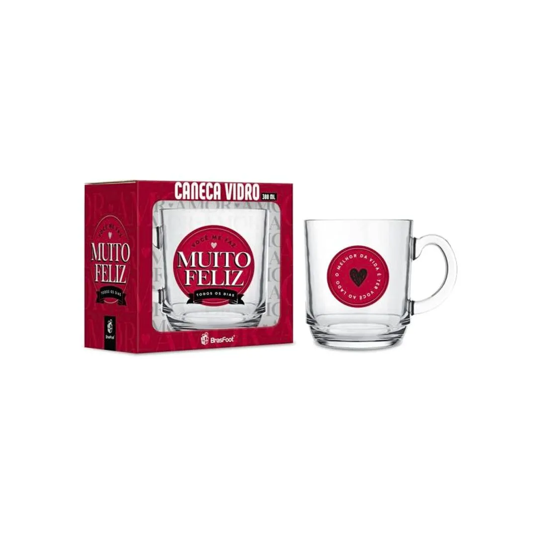 CANECA VIDRO ELEGANCE - VOCÊ ME FAZ MUITO 