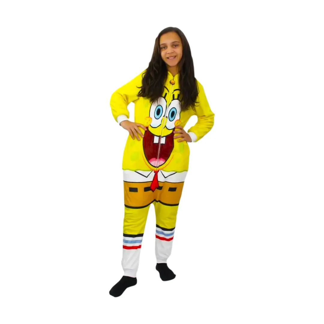 MACACÃO KIGURUMI INFANTIL 9 A 10 ANOS BOB ESPONJA 