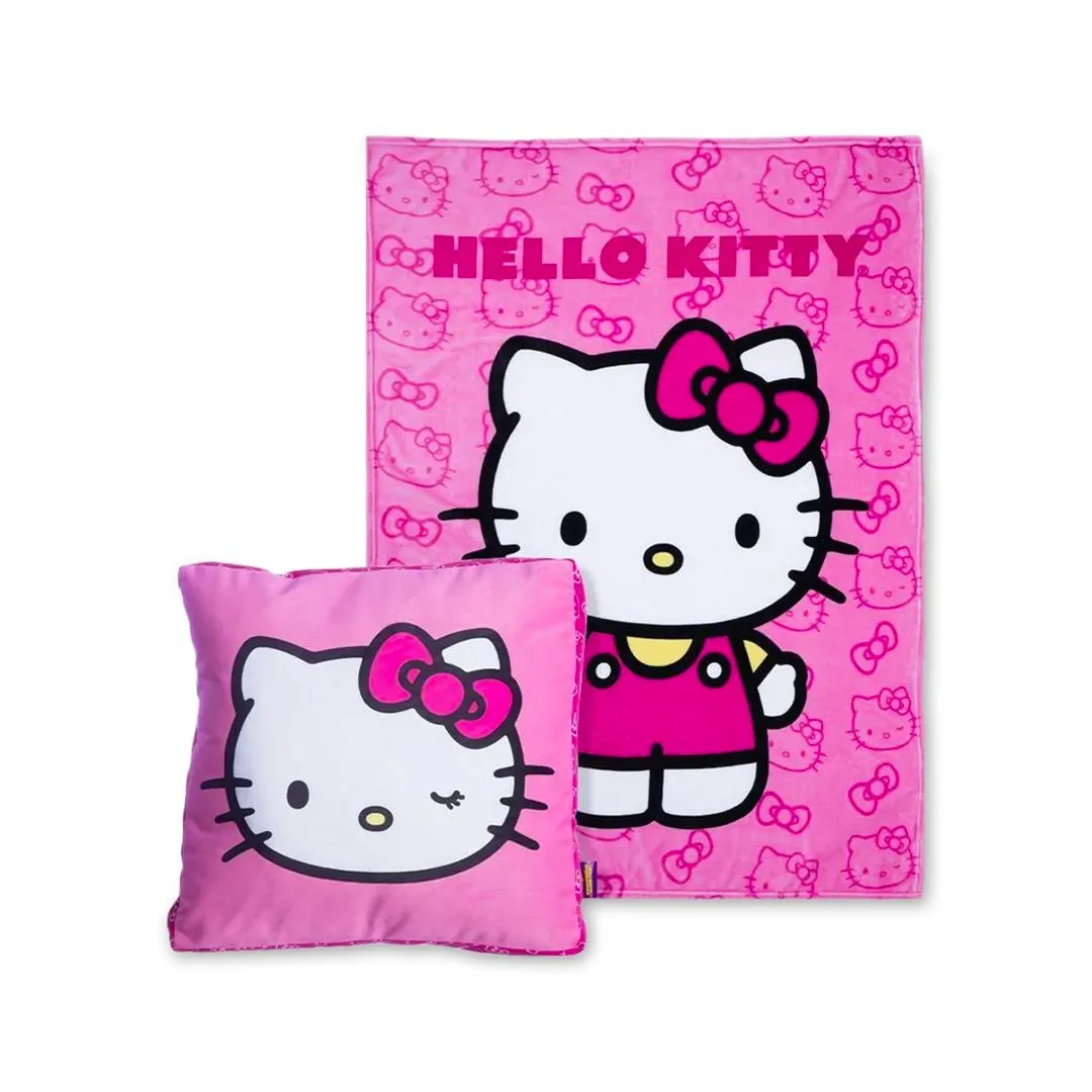 KIT ALMOFADA + MANTA HELLO KITTY