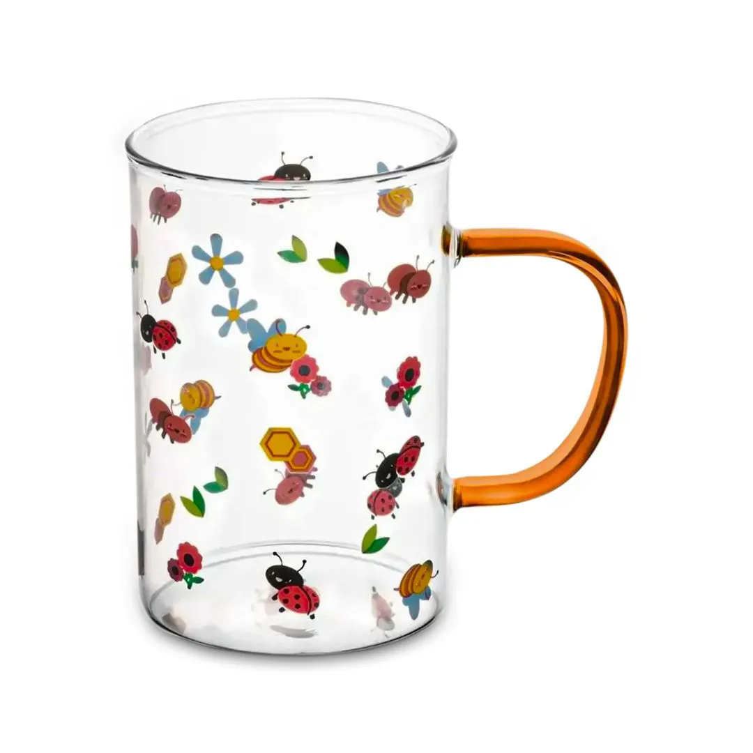 CONJUNTO COM 2 CANECAS DE VIDRO COM ALÇA AMBAR GARDEN PARTY 280M