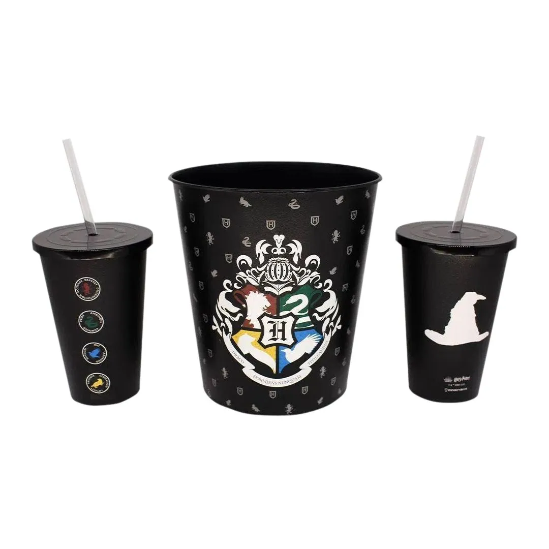 KIT ALMOFADA PARA PIPOCA DE FIBRA SUEDE - HOGWARTS
