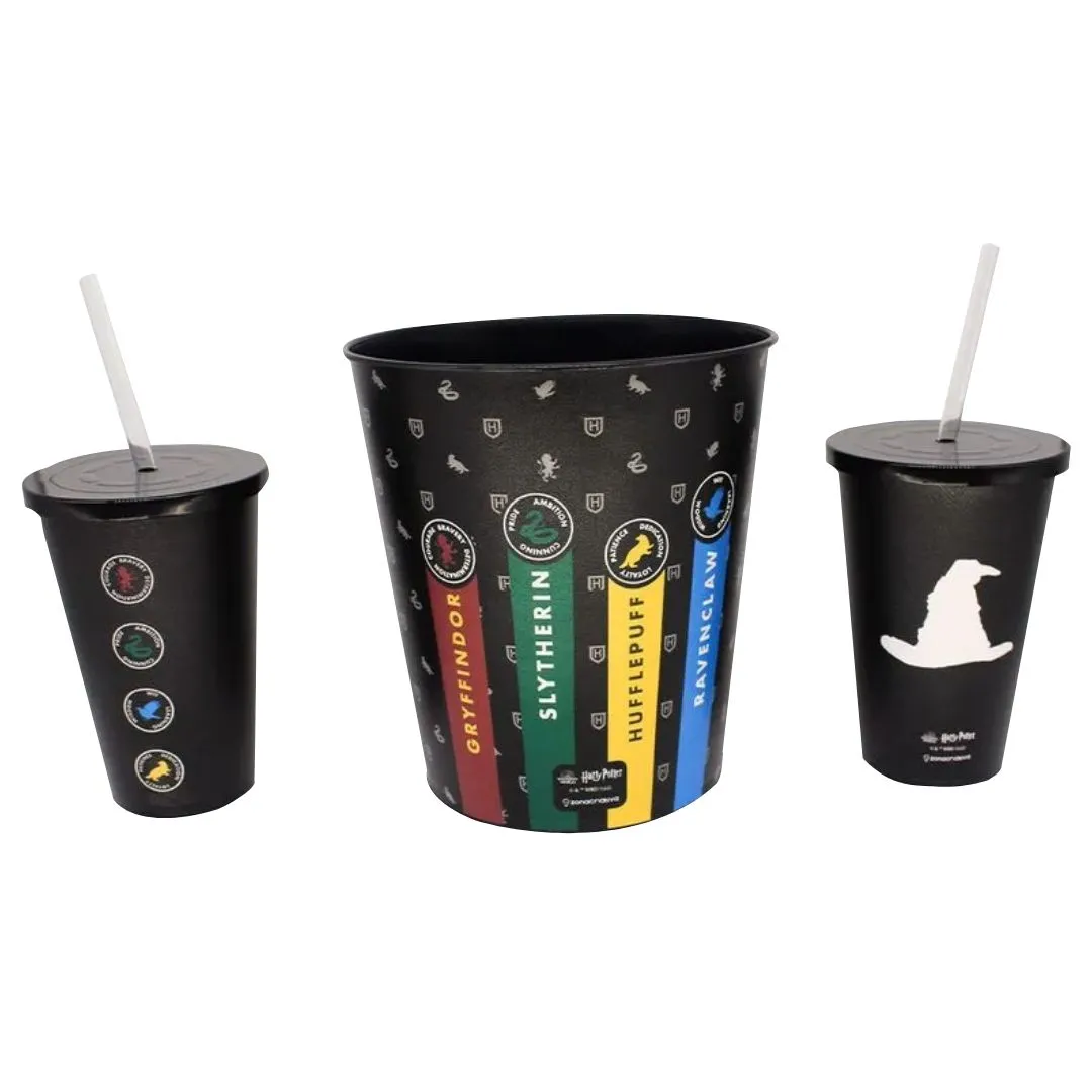KIT ALMOFADA PARA PIPOCA DE FIBRA SUEDE - HOGWARTS