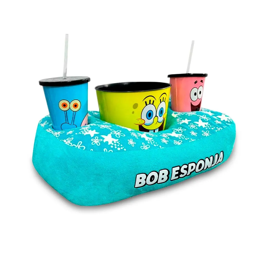 KIT ALMOFADA PIPOCA FIBRA SUEDE BOB ESPONJA 