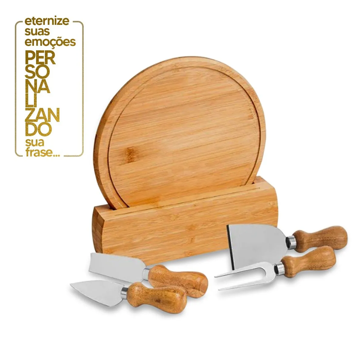 CONJUNTO PARA QUEIJO EM BAMBU CÓRDOBA - 6 PEÇAS