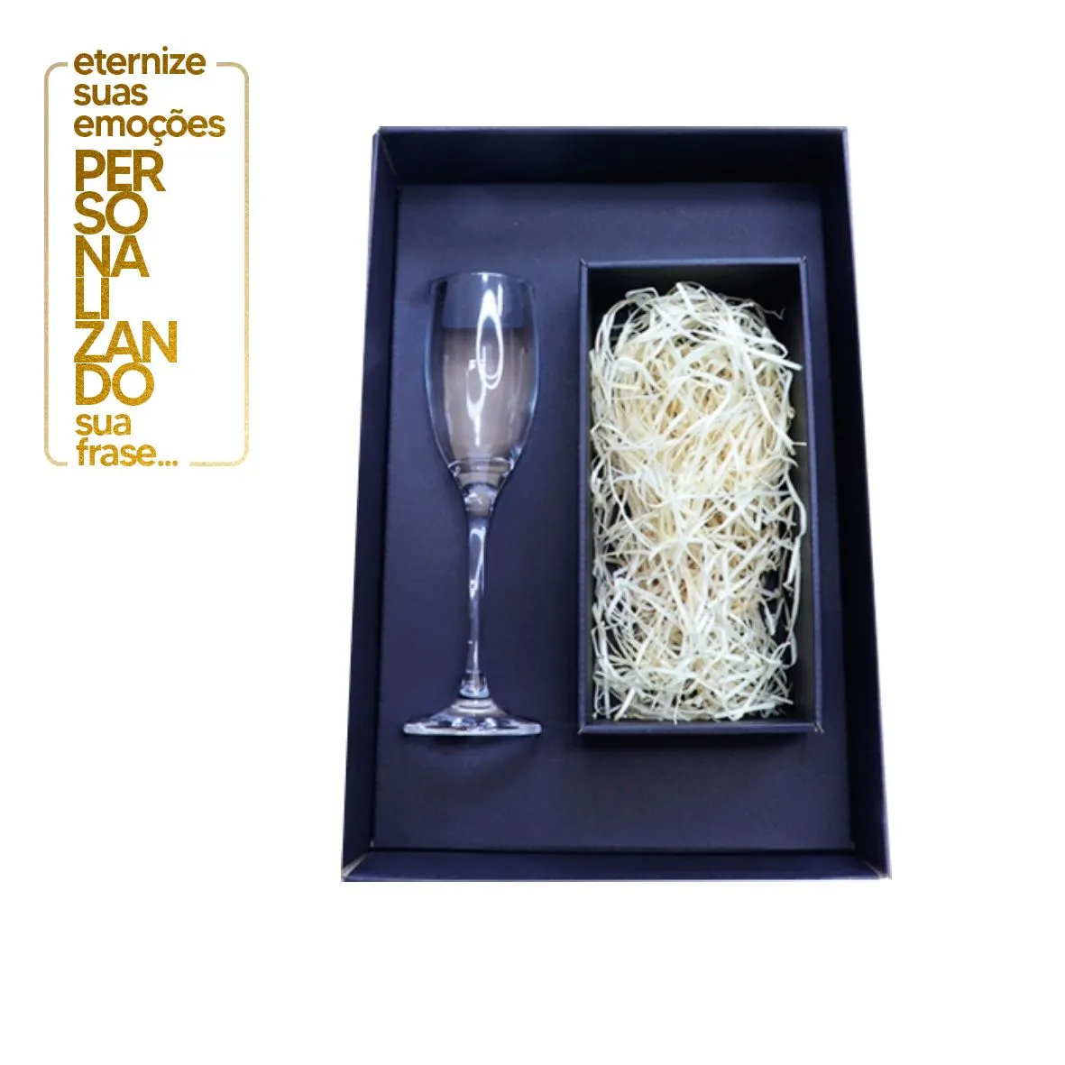 TAÇA DE VIDRO P/CHAMPAGNE 190 ML C/ ESPAÇO PARA GARRAFA MINI