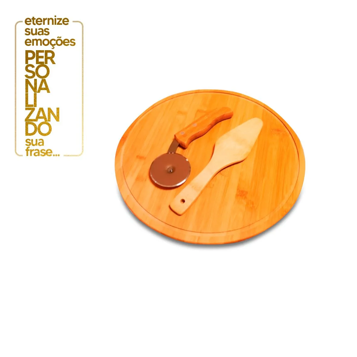 CONJUNTO PARA PIZZA EM BAMBU NAPOLI 35CM - 3 PEÇAS