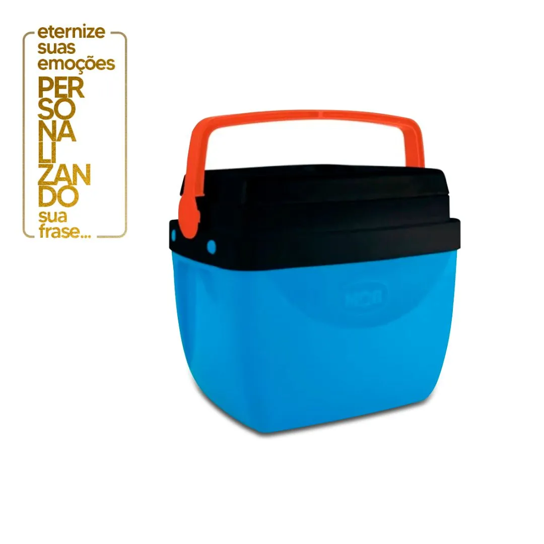 CAIXA TÉRMICA 12L AZUL C LARANJA