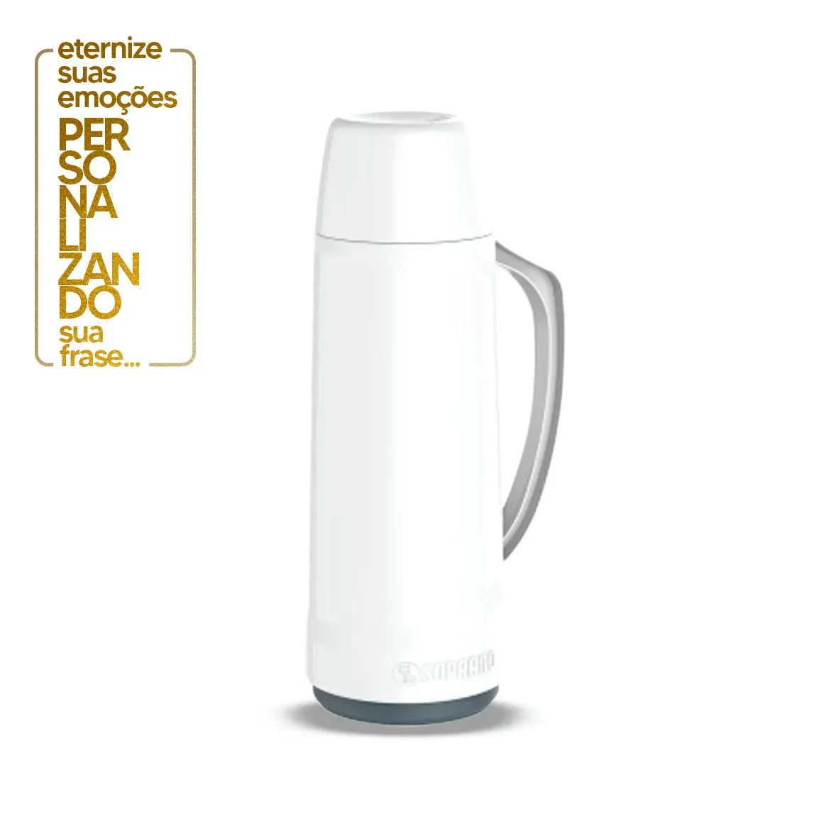 GARRAFA TÉRMICA BRANCA CRISTAL 1L