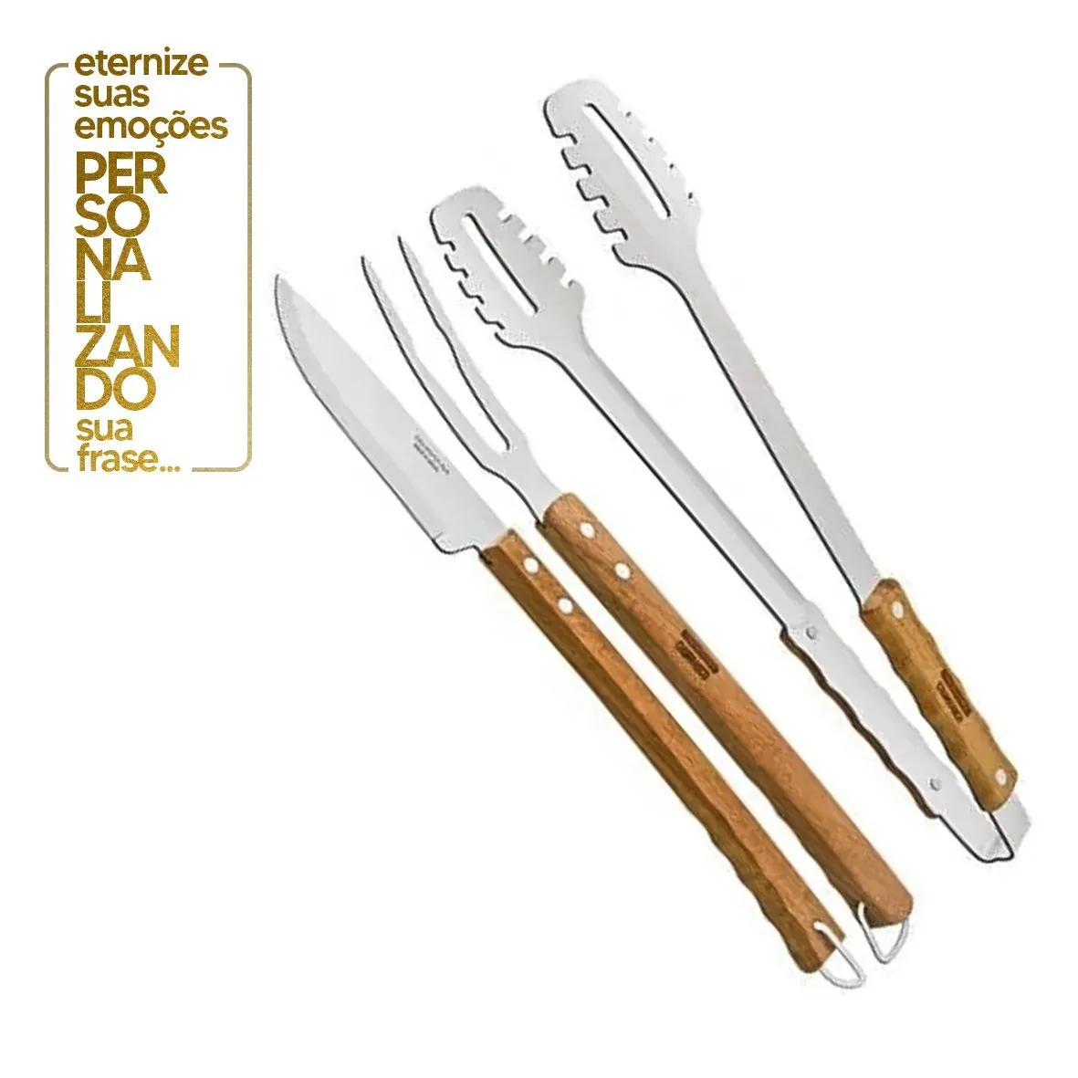 FSC CERTIFICADO JOGO UTENSÍLIOS 3 PEÇAS SORTIDOS C/LÂMINAS DE AÇO INOX 