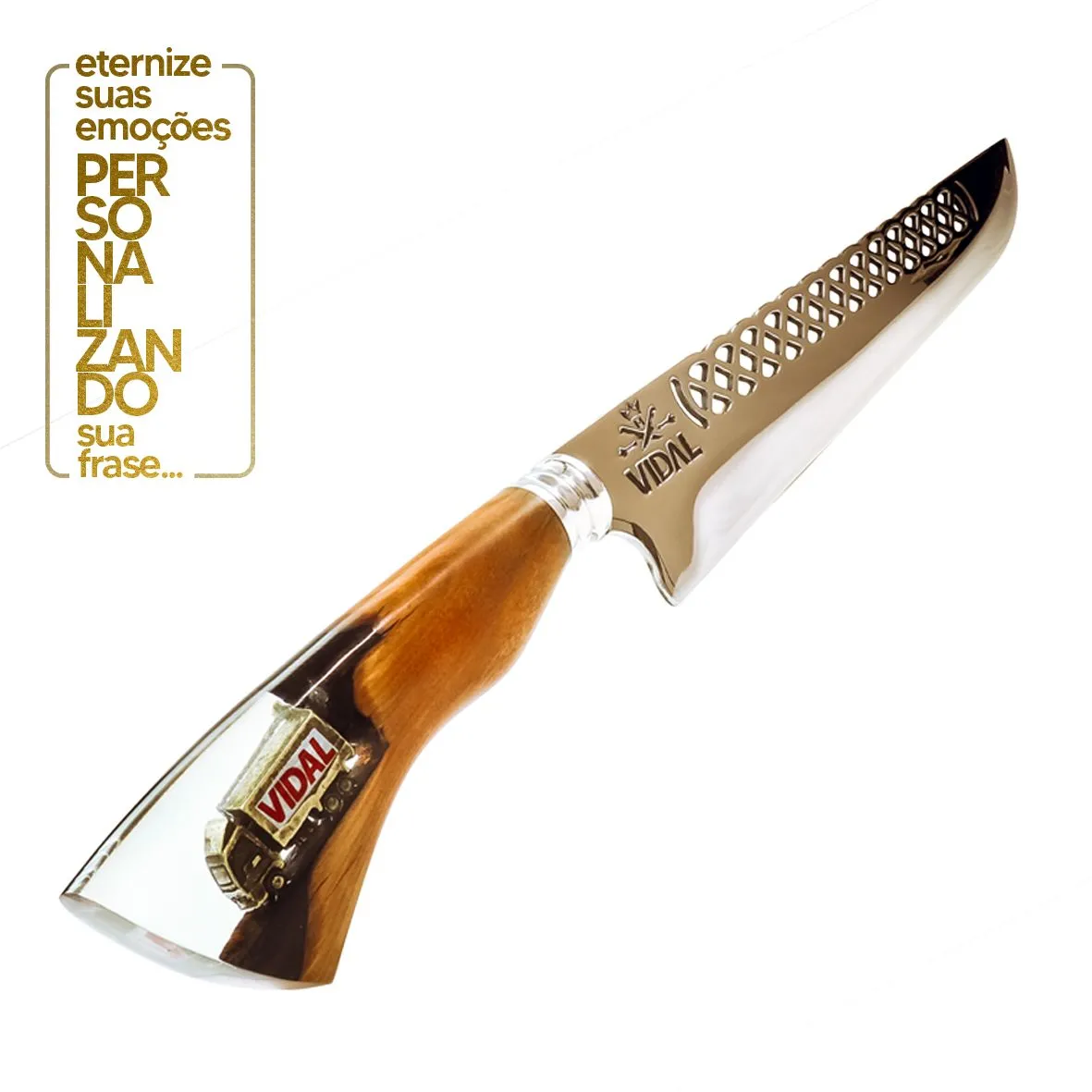 FACA 10", LÂMINA ESPIGÃO MOSQUEADO P/ CHURRASCO 10"- AÇO