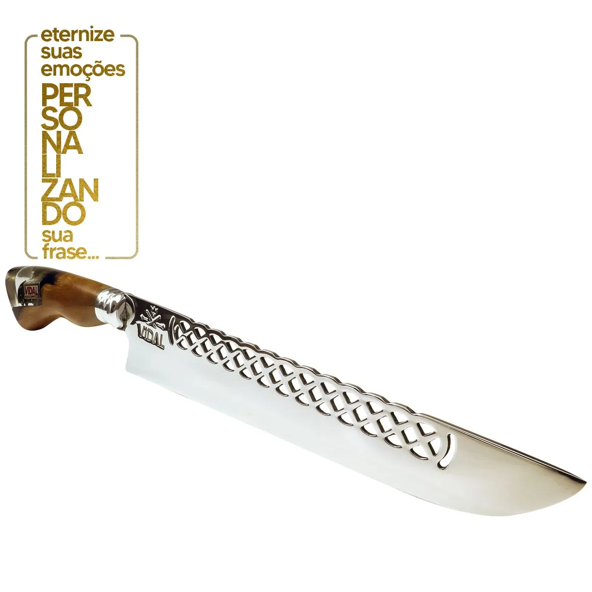 FACA 10", LÂMINA ESPIGÃO MOSQUEADO P/ CHURRASCO 10"- AÇO