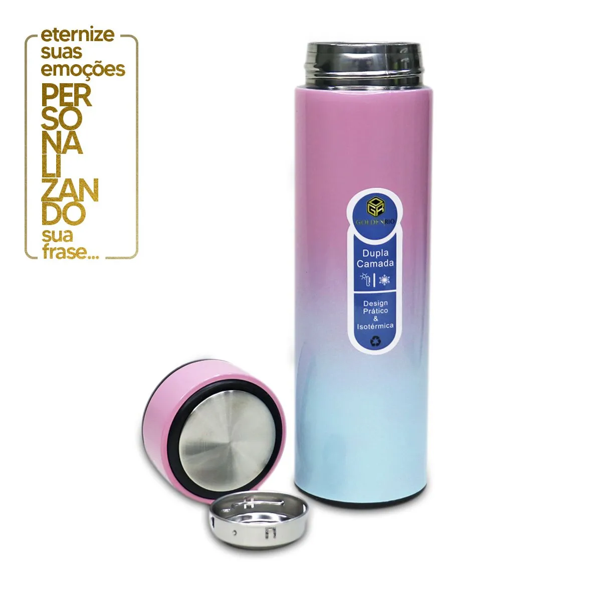 GARRAFA DE INOX TÉRMICA CORES TIE DYE 400ML