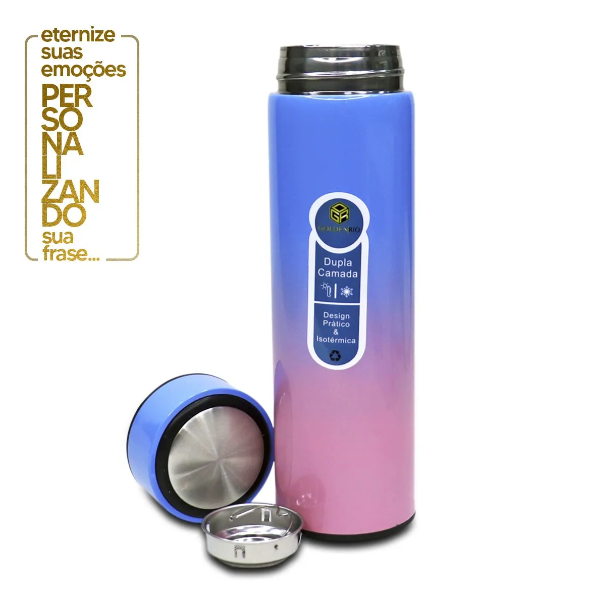 GARRAFA DE INOX TÉRMICA CORES TIE DYE 400ML