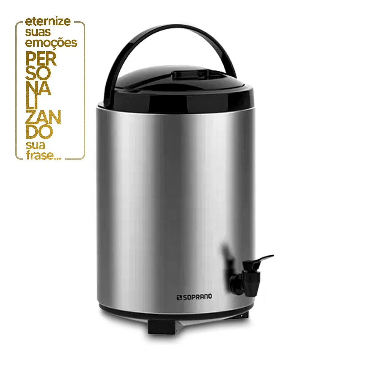 GARRAFA TÉRMICA SOPRANO PALACE INOX - 9,5 LITROS