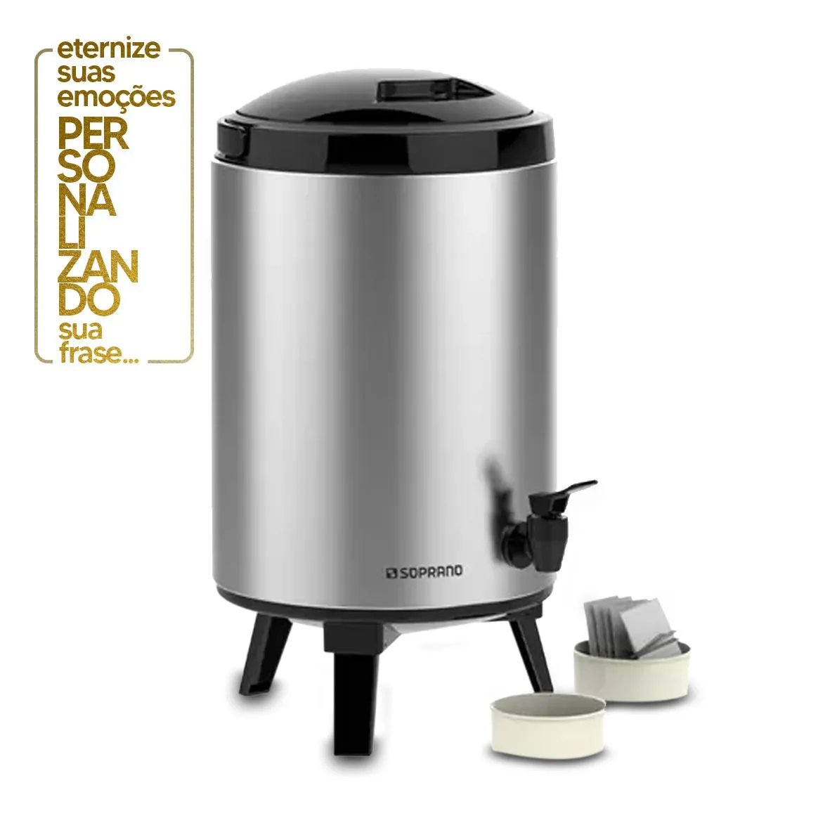 GARRAFA TÉRMICA SOPRANO PALACE INOX - 9,5 LITROS