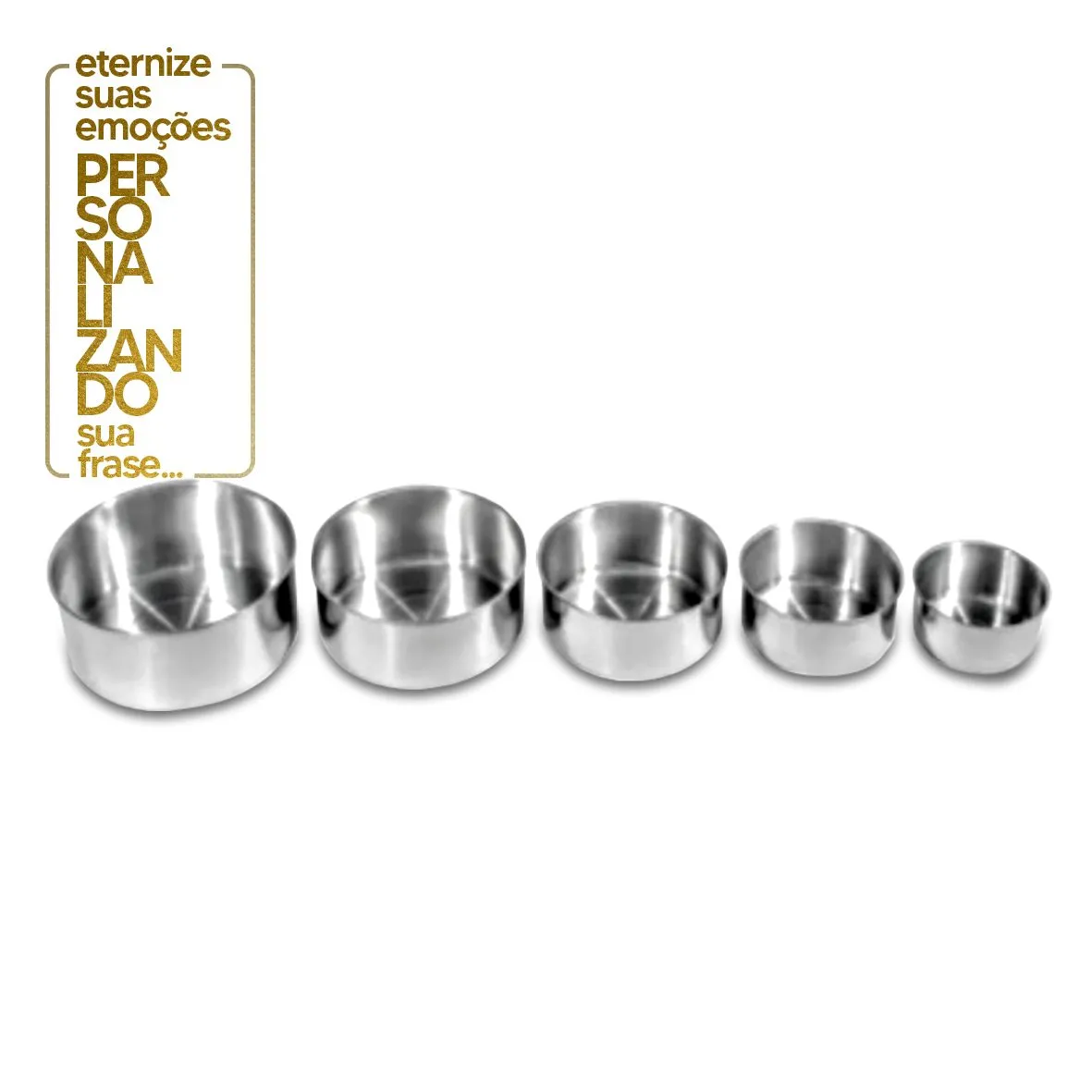 CONJUNTO DE POTES INOX C/ TAMPA 5 PEÇAS