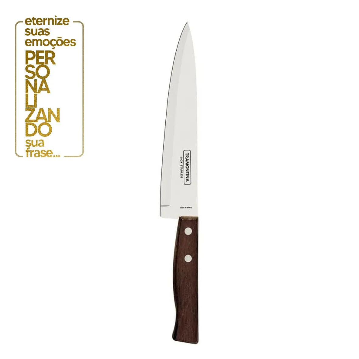 JOGO DE FACAS 8 PEÇAS TRADICIONAL - SORTIDO COM LÂMINAS DE AÇO INOX E CABO DE MADEIRA