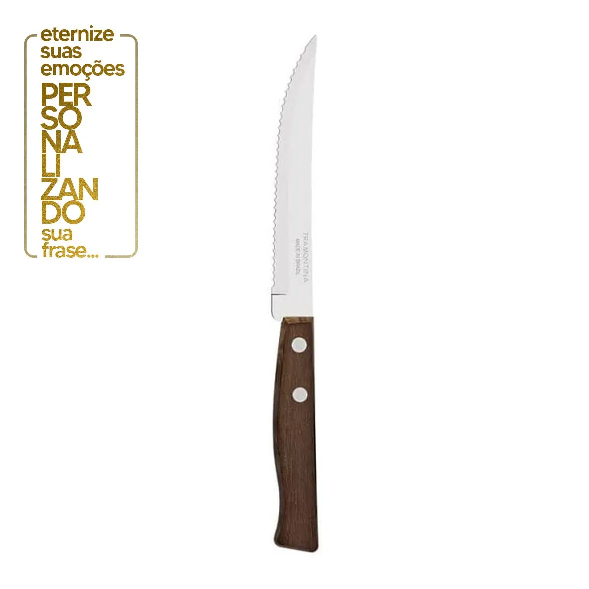 JOGO DE FACAS 8 PEÇAS TRADICIONAL - SORTIDO COM LÂMINAS DE AÇO INOX E CABO DE MADEIRA