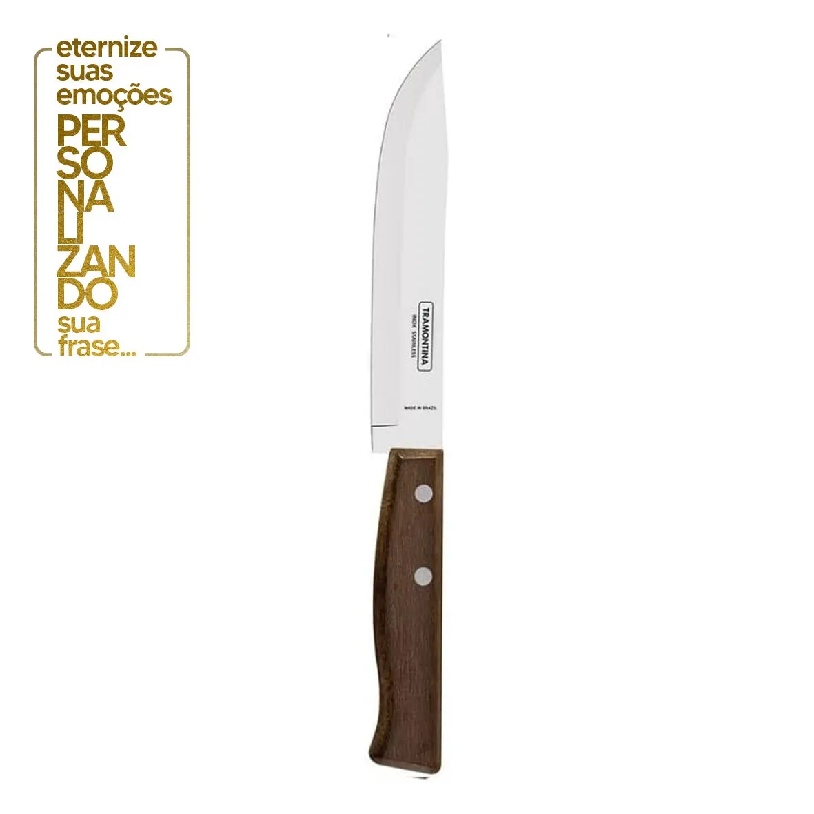 JOGO DE FACAS 8 PEÇAS TRADICIONAL - SORTIDO COM LÂMINAS DE AÇO INOX E CABO DE MADEIRA