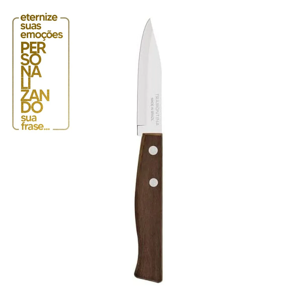 JOGO DE FACAS 8 PEÇAS TRADICIONAL - SORTIDO COM LÂMINAS DE AÇO INOX E CABO DE MADEIRA