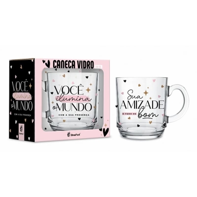 CANECA DE VIDRO ELEGANCE