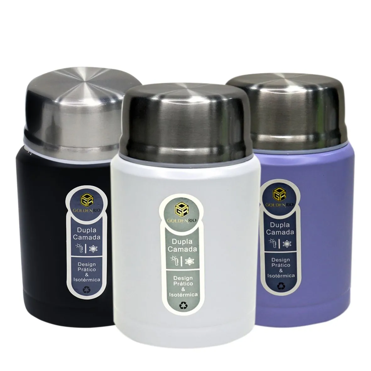 POTE ISOTÉRMICO COM COLHER EM AÇO INOX 500ML 