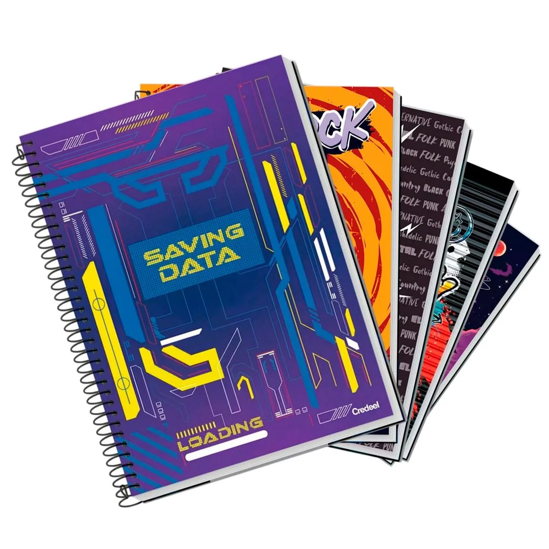 CADERNO 1/4 CAPA DURA 80 FOLHAS MY COLLECTION MASCULINO