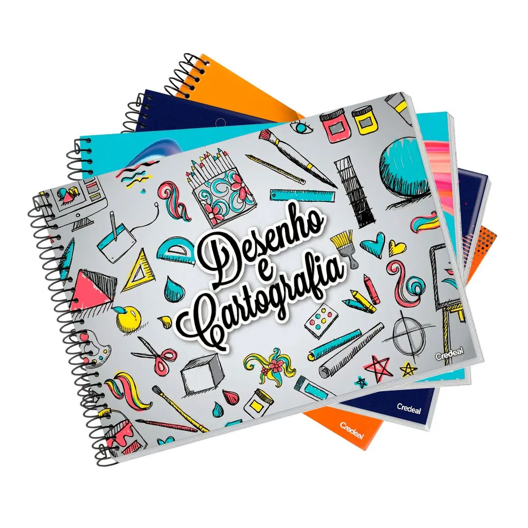 CADERNO DESENHO UNIVERSITÁRIO RABISCO CAPA DURA 60 FOLHAS- DESIGNER